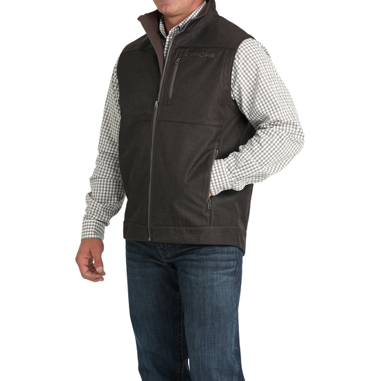 Cinch Men's Brown Bonded Logo Zip Vest MWV1515025