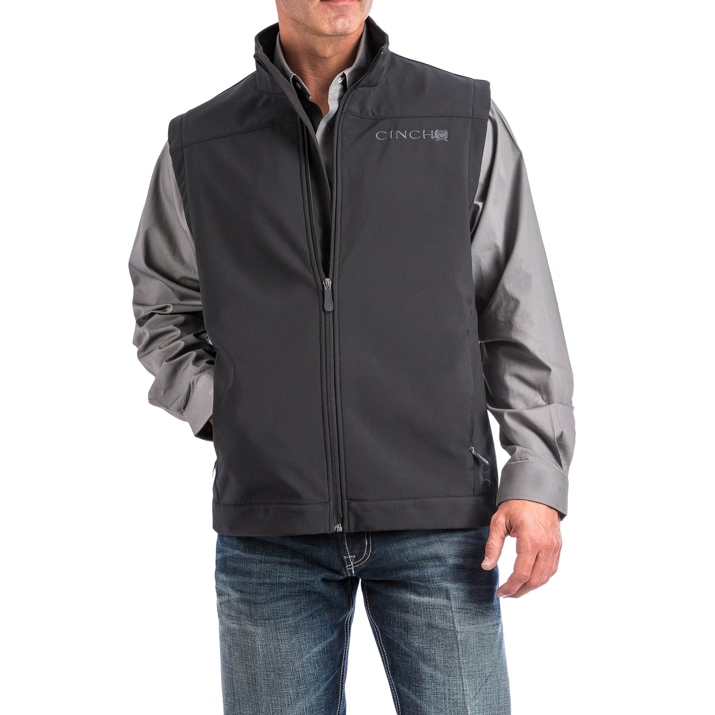 Cinch Men's Black Solid Bonded Vest MWV1012010