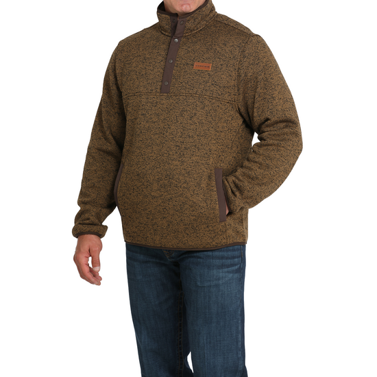 Cinch Men's Khaki Brown Fleece 1/2 Snap Pullover MWK1534010