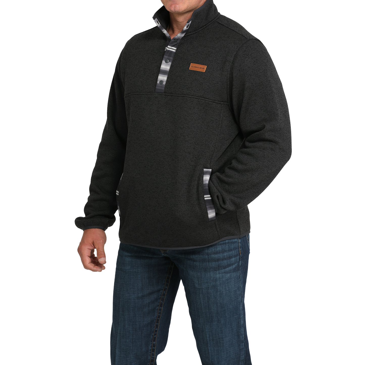 Cinch Men's Charcoal Heather Fleece 1/2 Snap Pullover MWK1534008