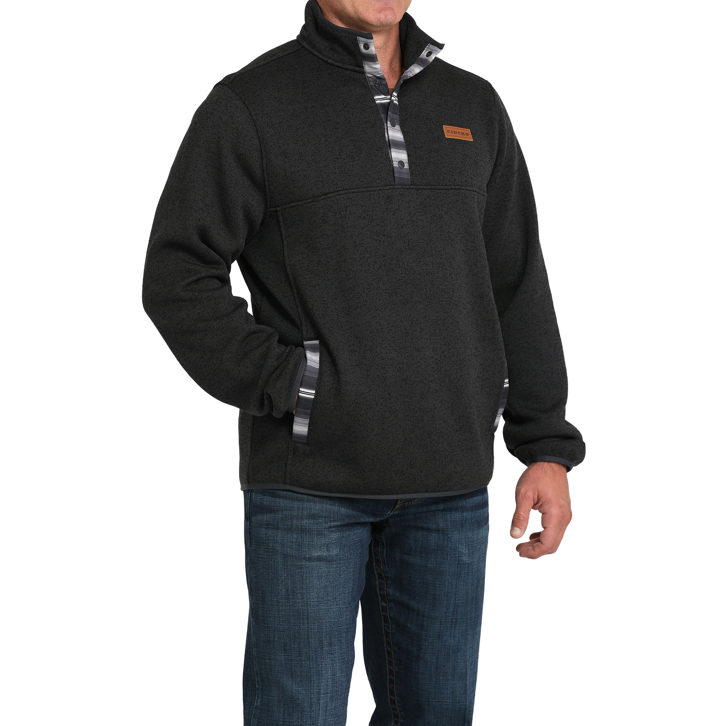 Cinch Men's Charcoal Heather Fleece 1/2 Snap Pullover MWK1534008