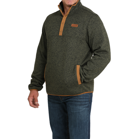 Cinch Men's Olive Green 1/2 Snap Fleece Pullover MWK1534009