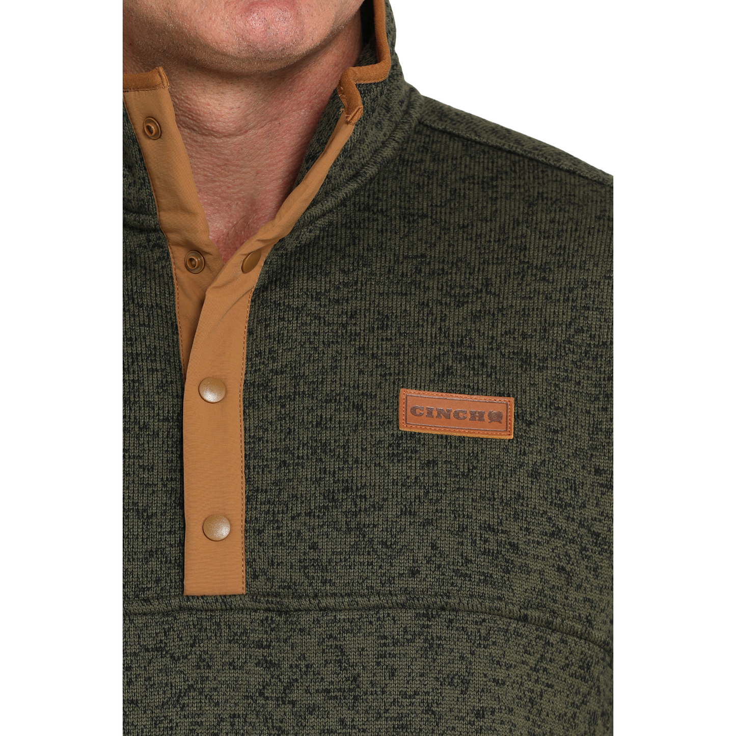Cinch Men's Olive Green 1/2 Snap Fleece Pullover MWK1534009