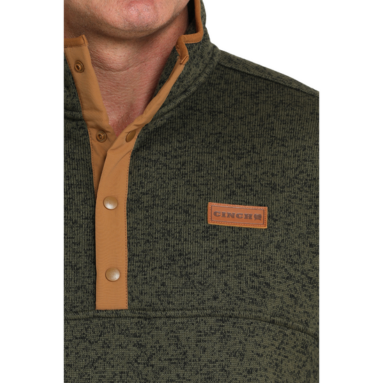 Cinch Men's Olive Green 1/2 Snap Fleece Pullover MWK1534009