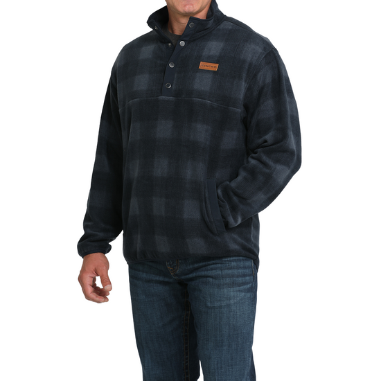 Cinch Men's Navy Checkered Polar Fleece Pullover MWK1514028
