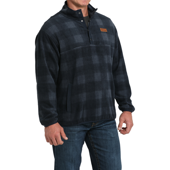 Cinch Men's Navy Checkered Polar Fleece Pullover MWK1514028