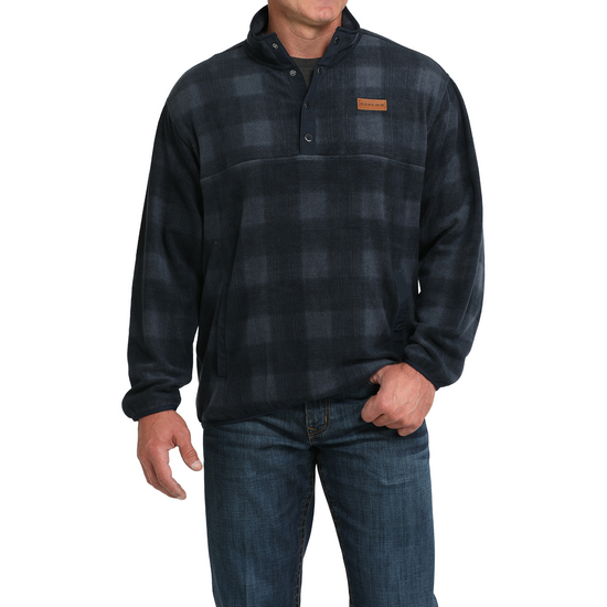 Cinch Men's Navy Checkered Polar Fleece Pullover MWK1514028