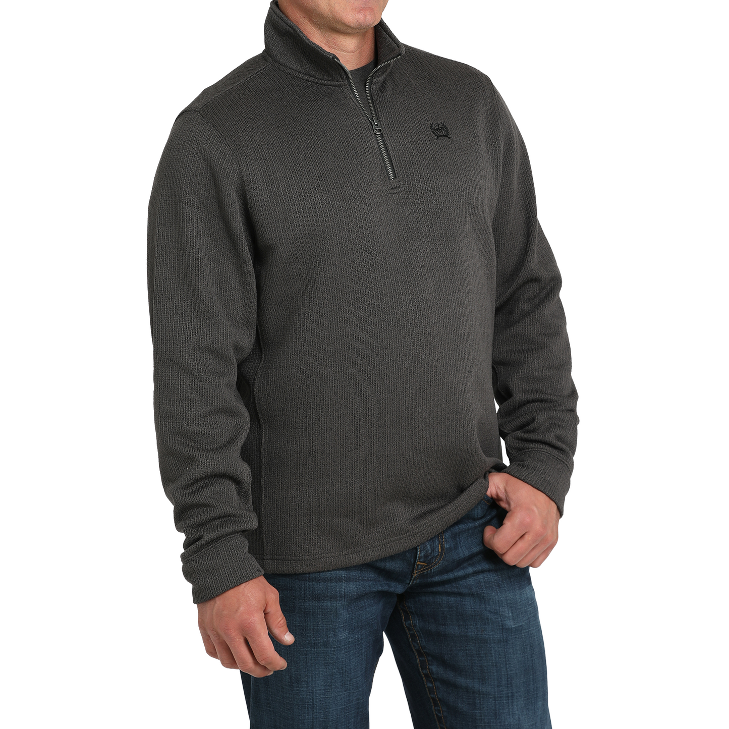 Cinch Men's Charcoal Grey Ribbed 1/4 Zip Pullover MWK1080020