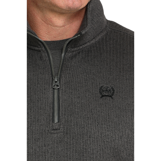 Cinch Men's Charcoal Grey Ribbed 1/4 Zip Pullover MWK1080020
