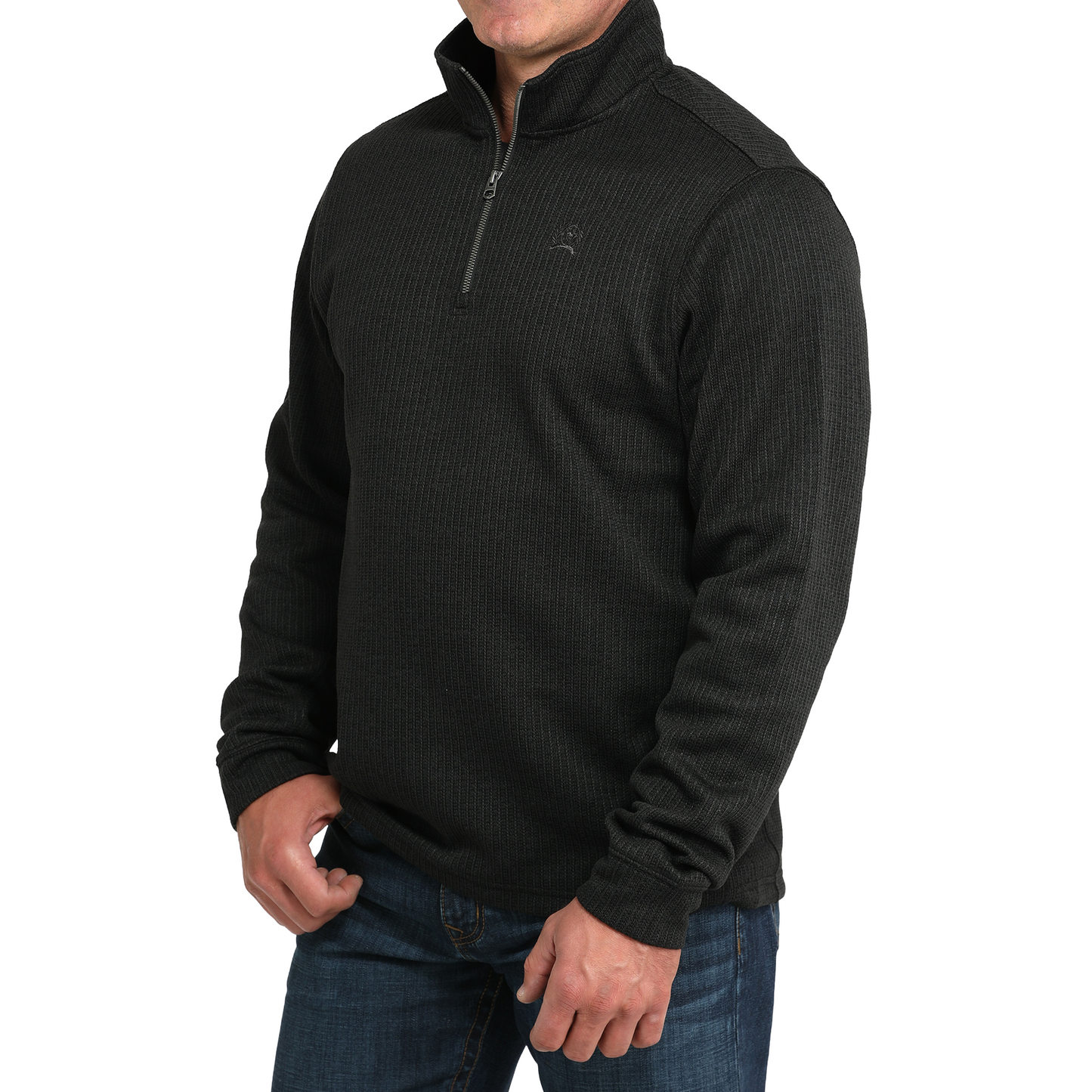 Cinch Men's Black Ribbed 1/4 Zip Pullover MWK1080019