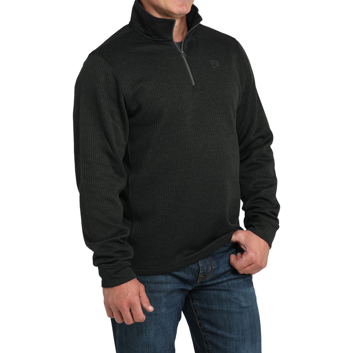 Cinch Men's Black Ribbed 1/4 Zip Pullover MWK1080019