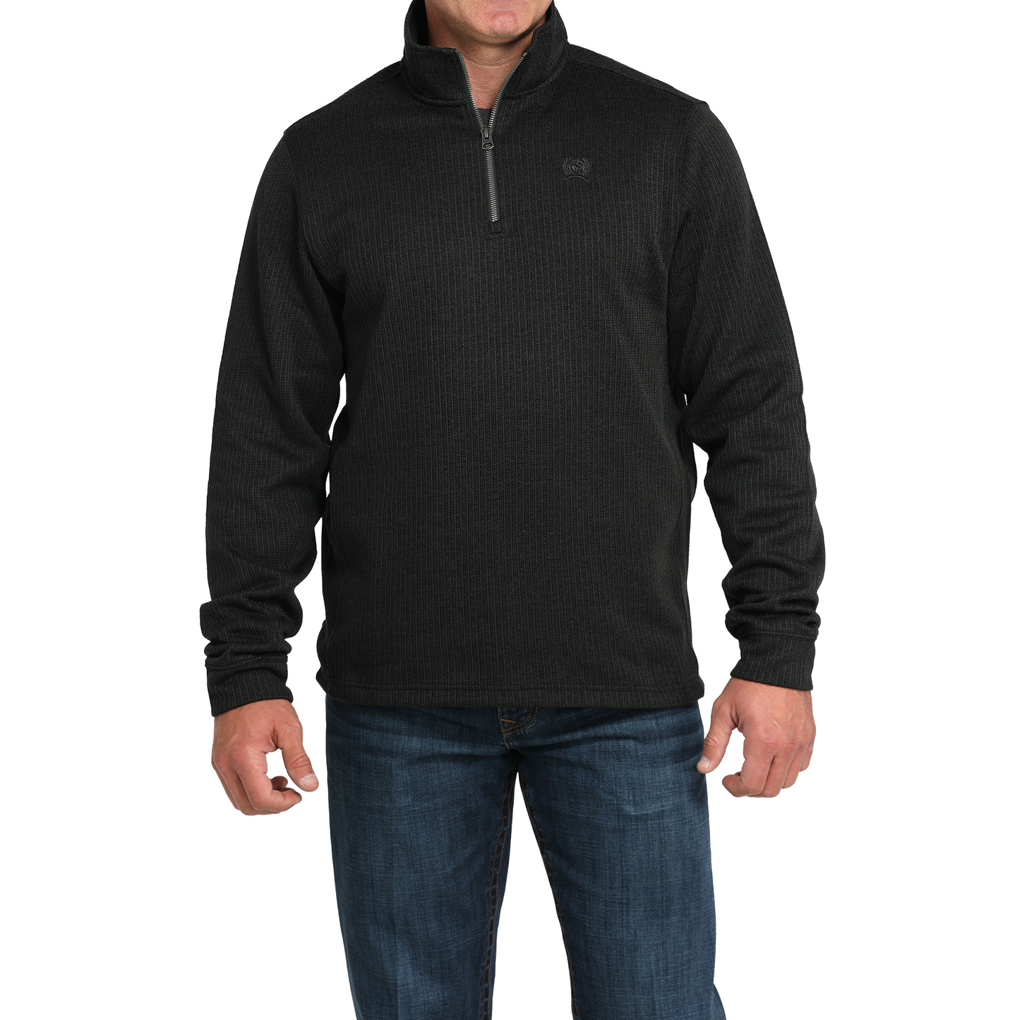 Cinch Men's Black Ribbed 1/4 Zip Pullover MWK1080019