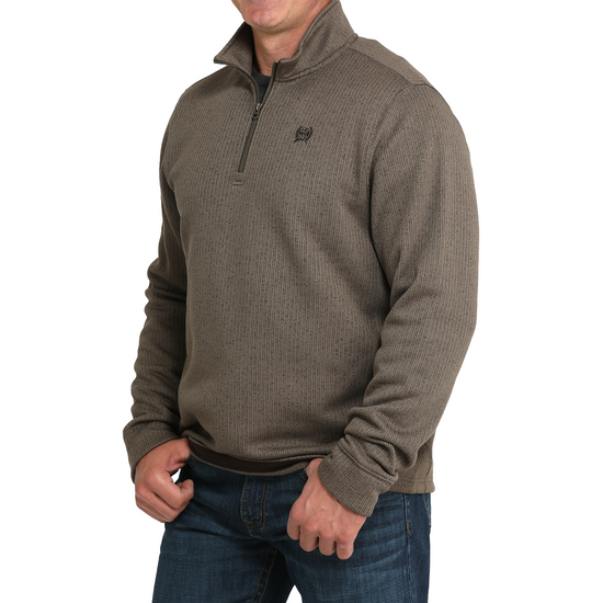 Cinch Men's Ribbed Brown Pullover Sweatshirt MWK1080017