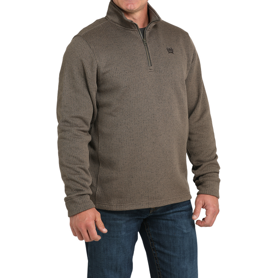 Cinch Men's Ribbed Brown Pullover Sweatshirt MWK1080017