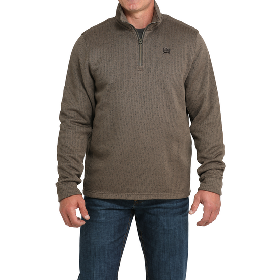 Cinch Men's Ribbed Brown Pullover Sweatshirt MWK1080017