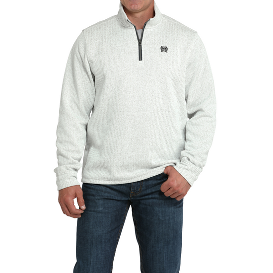 Cinch Men's Grey Ribbed Quarter Zip Pullover MWK1080018
