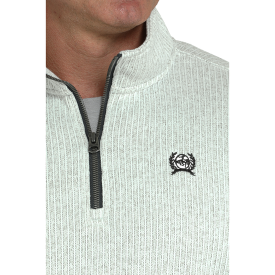 Cinch Men's Grey Ribbed Quarter Zip Pullover MWK1080018