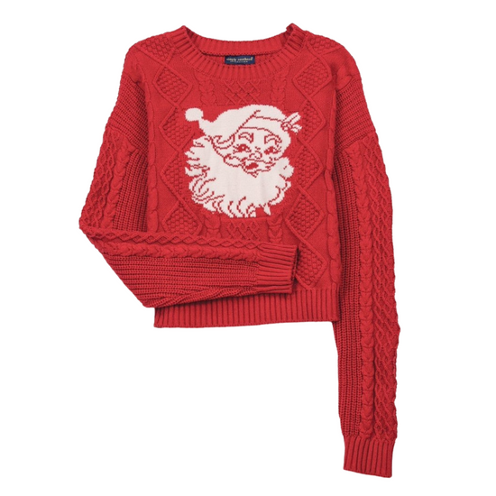 Simply Southern Ladies Elena Santa Red Knit Sweater 0225-SWTR-ELENA-SNT