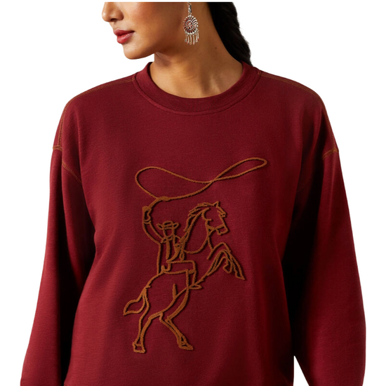 Ariat Ladies Lasso Cabernet Red Sweatshirt 10062799