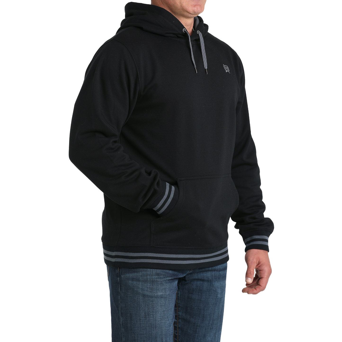 Cinch Men's Black Embroidered Logo Pullover Hoodie MWK1206033