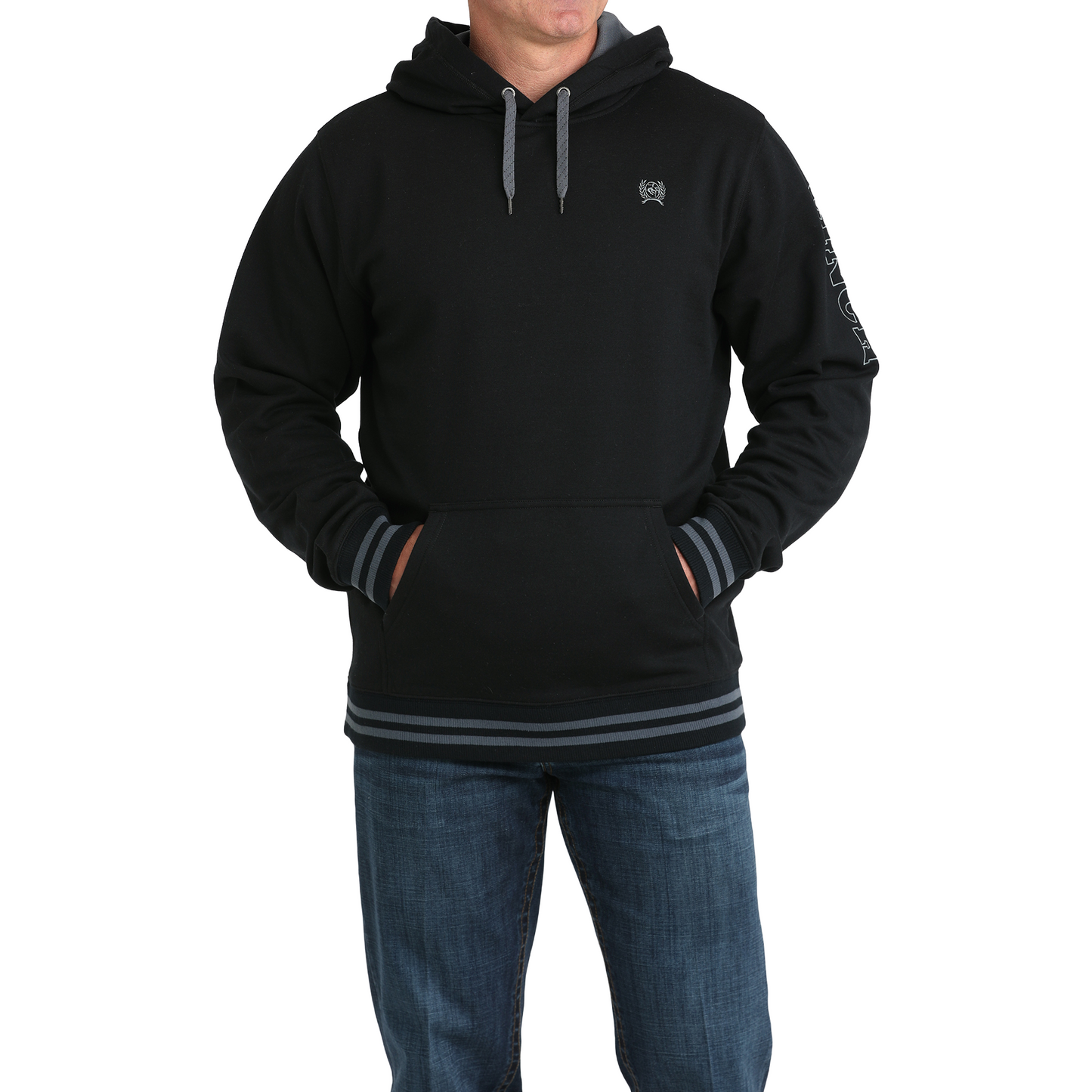 Cinch Men's Black Embroidered Logo Pullover Hoodie MWK1206033