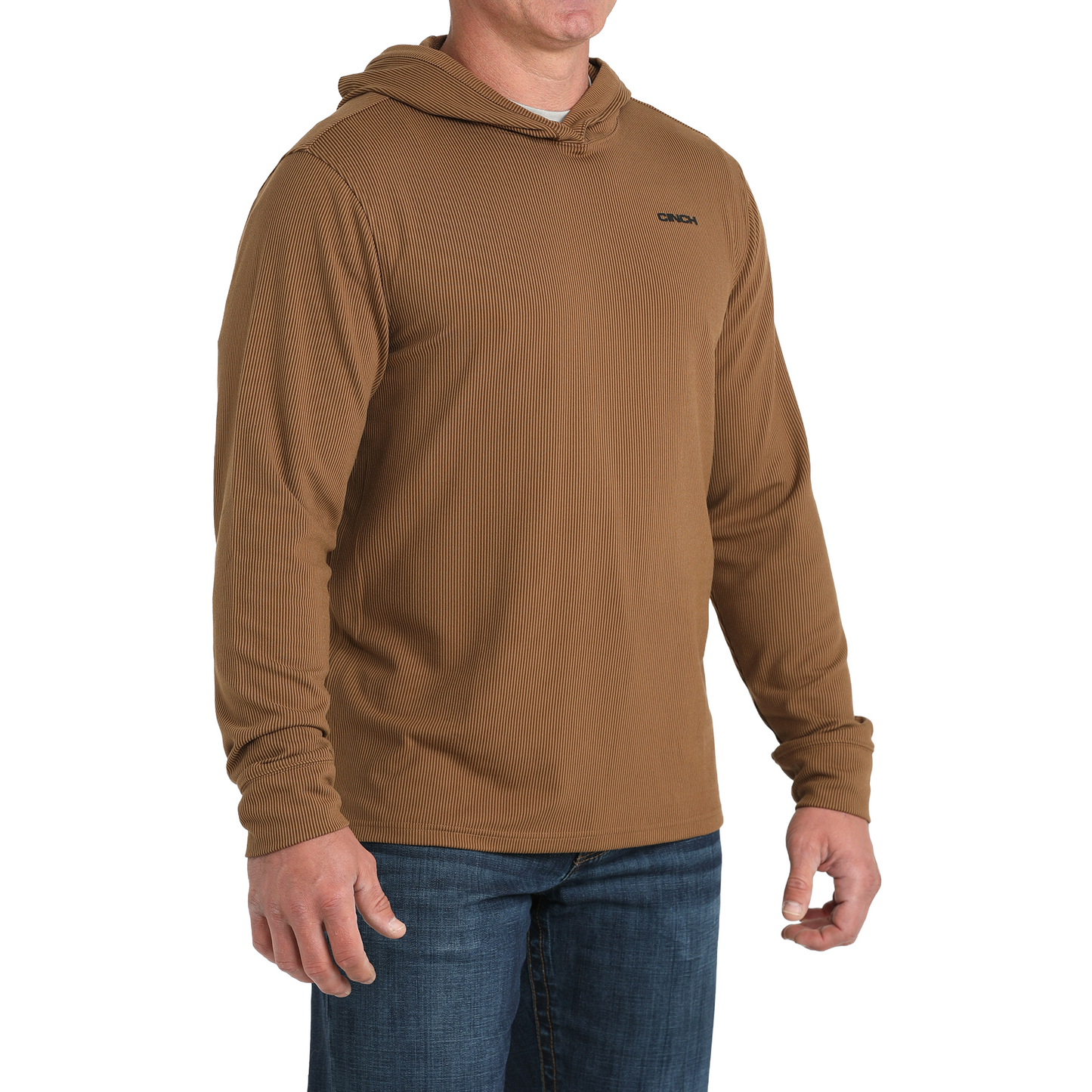 Cinch Men's Camel Brown Ribbed Hoodie MTK1671001