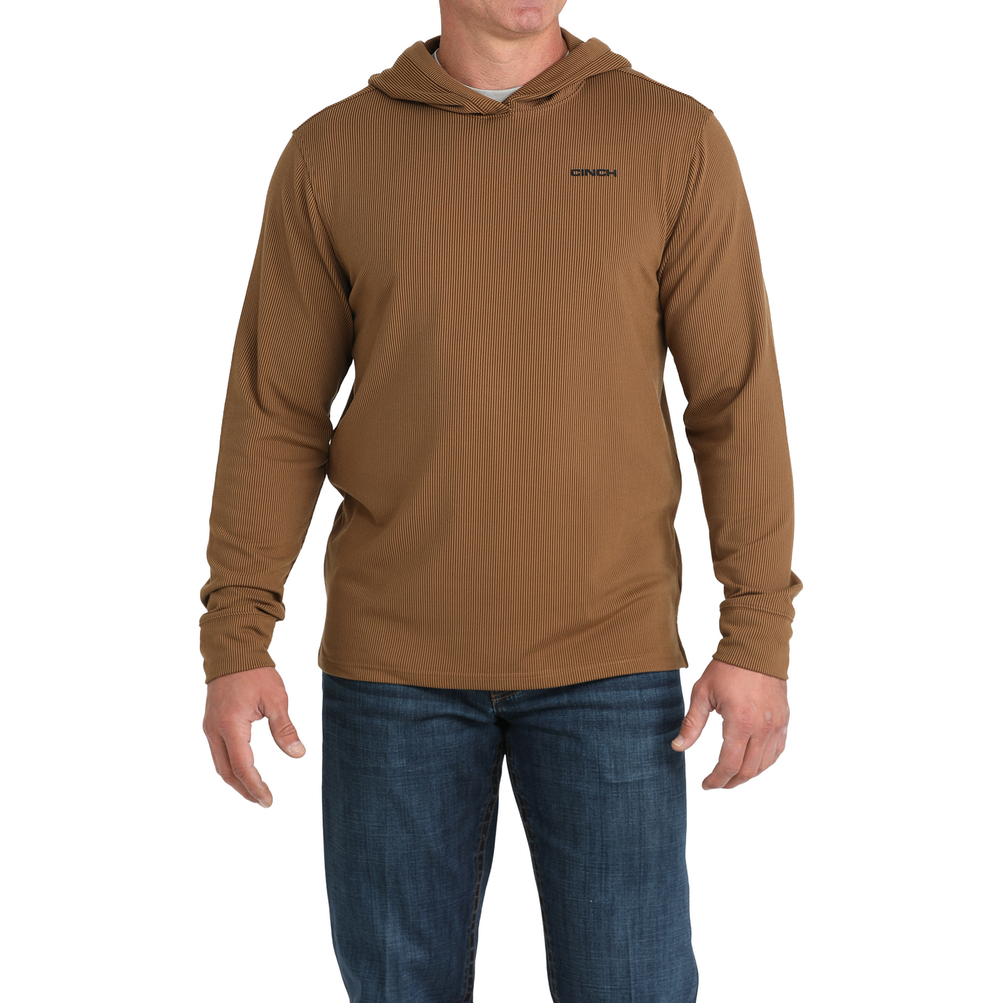 Cinch Men's Camel Brown Ribbed Hoodie MTK1671001