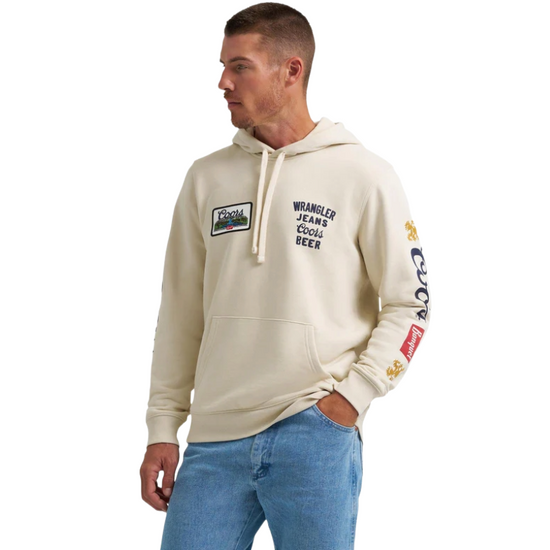 Wrangler Men's X Coors Beer Graphic Antique White Hoodie 112373866