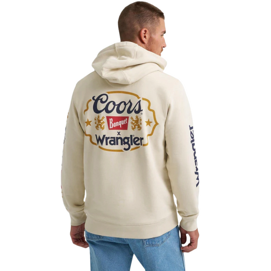 Wrangler Men's X Coors Beer Graphic Antique White Hoodie 112373866