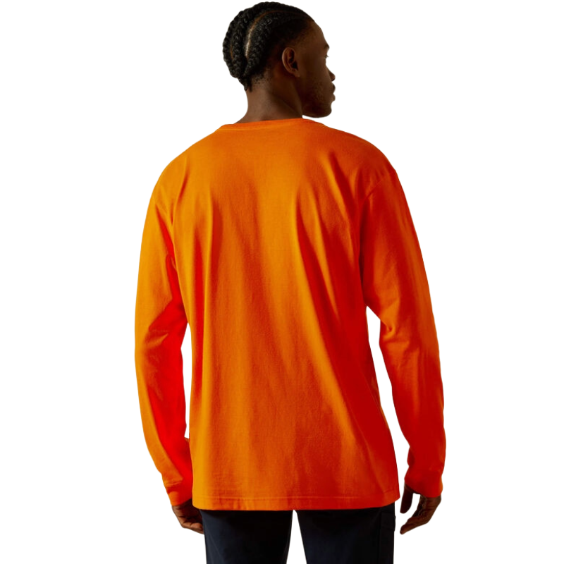 Ariat Men's Rebar Cotton Strong Standard Pocket Safety Orange T-Shirt 10062751