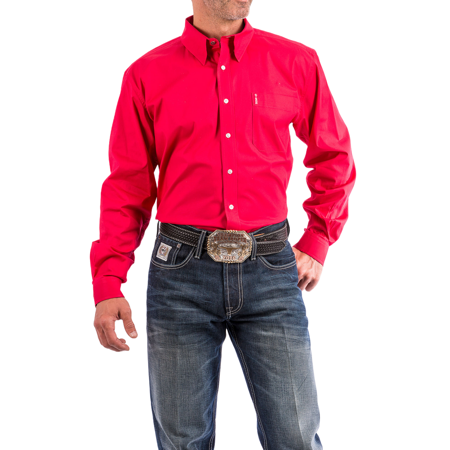 Cinch Men's Modern Fit Solid Pink Button-Down Shirt MTW1343012