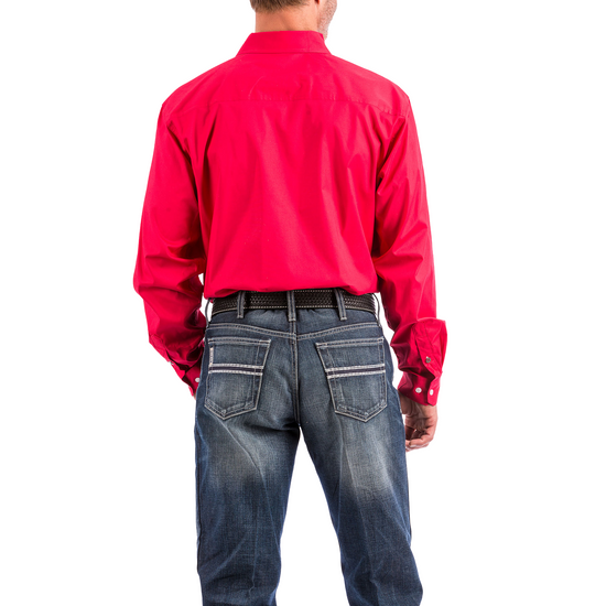 Cinch Men's Modern Fit Solid Pink Button-Down Shirt MTW1343012