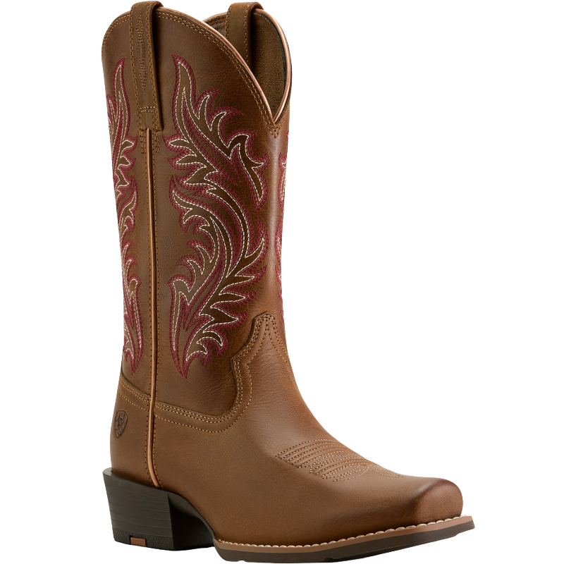 Ariat Ladies Round Up Narrow Cutter Toe Sorrel Crunch Western Boots 10064076