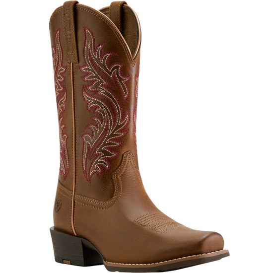 Ariat Ladies Round Up Narrow Cutter Toe Sorrel Crunch Western Boots 10064076