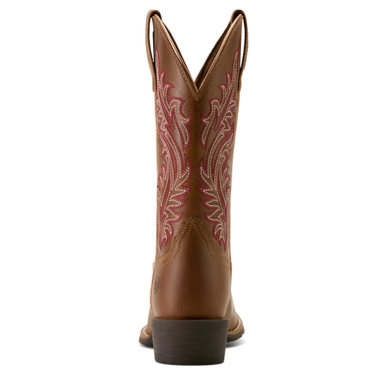 Ariat Ladies Round Up Narrow Cutter Toe Sorrel Crunch Western Boots 10064076