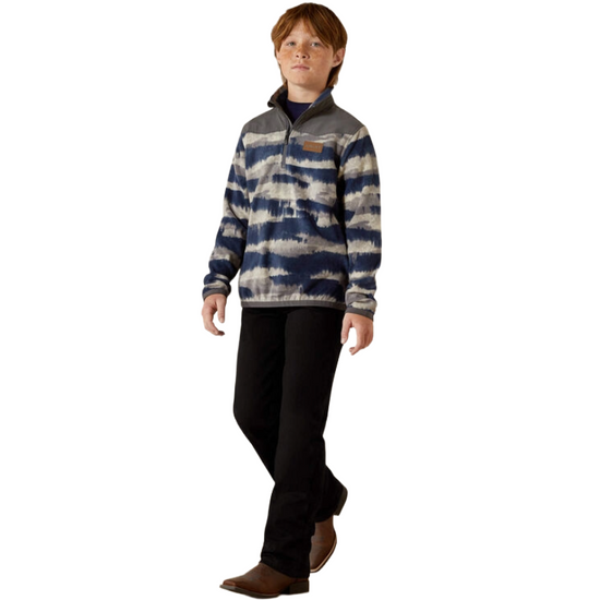 Ariat Youth Boy's Basis Dark Denim Southwest 1/4 Zip Sweatshirt 10062266