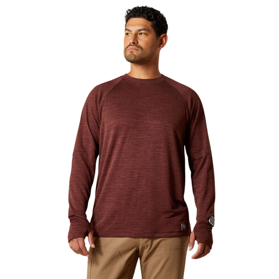 Ariat Men's Rebar Gridwork Chocolate Warm Fleece Shirt 10062327