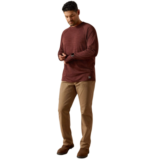 Ariat Men's Rebar Gridwork Chocolate Warm Fleece Shirt 10062327