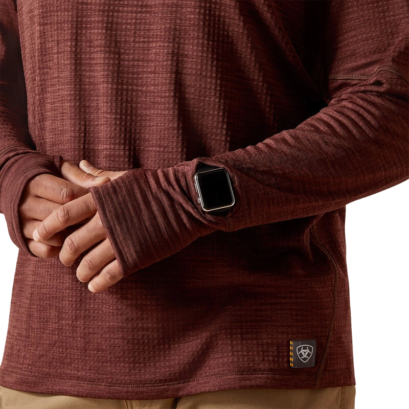 Ariat Men's Rebar Gridwork Chocolate Warm Fleece Shirt 10062327