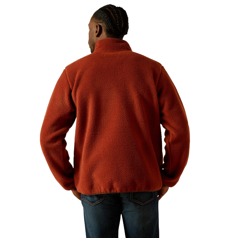 Ariat Men's Rust Red Polar Bear Mock Sweater Pullover 10062491