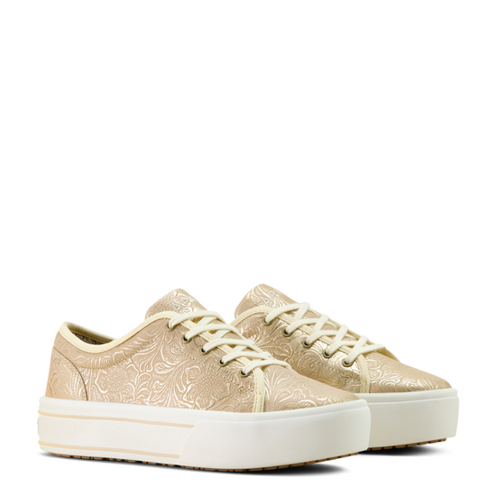 Ariat Ladies Skylar Floral Embossed Pearl White Platform Shoe 10063887