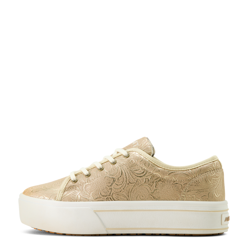 Ariat Ladies Skylar Floral Embossed Pearl White Platform Shoe 10063887