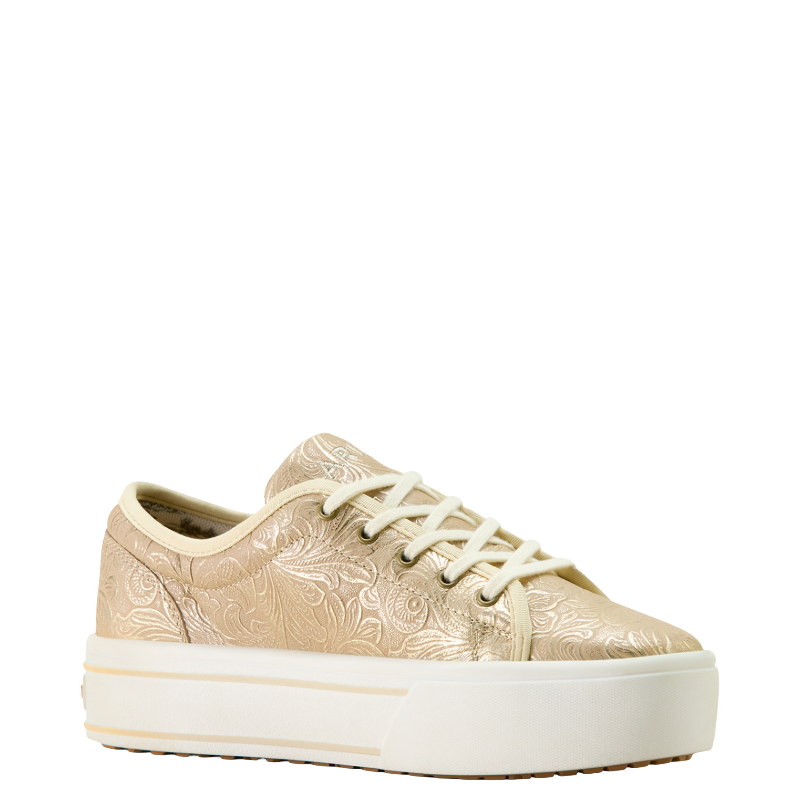 Ariat Ladies Skylar Floral Embossed Pearl White Platform Shoe 10063887