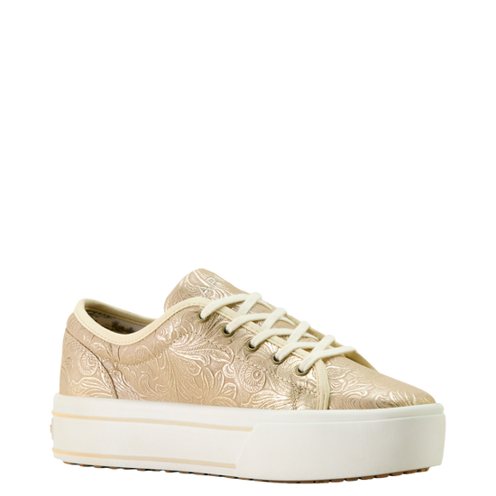 Ariat Ladies Skylar Floral Embossed Pearl White Platform Shoe 10063887