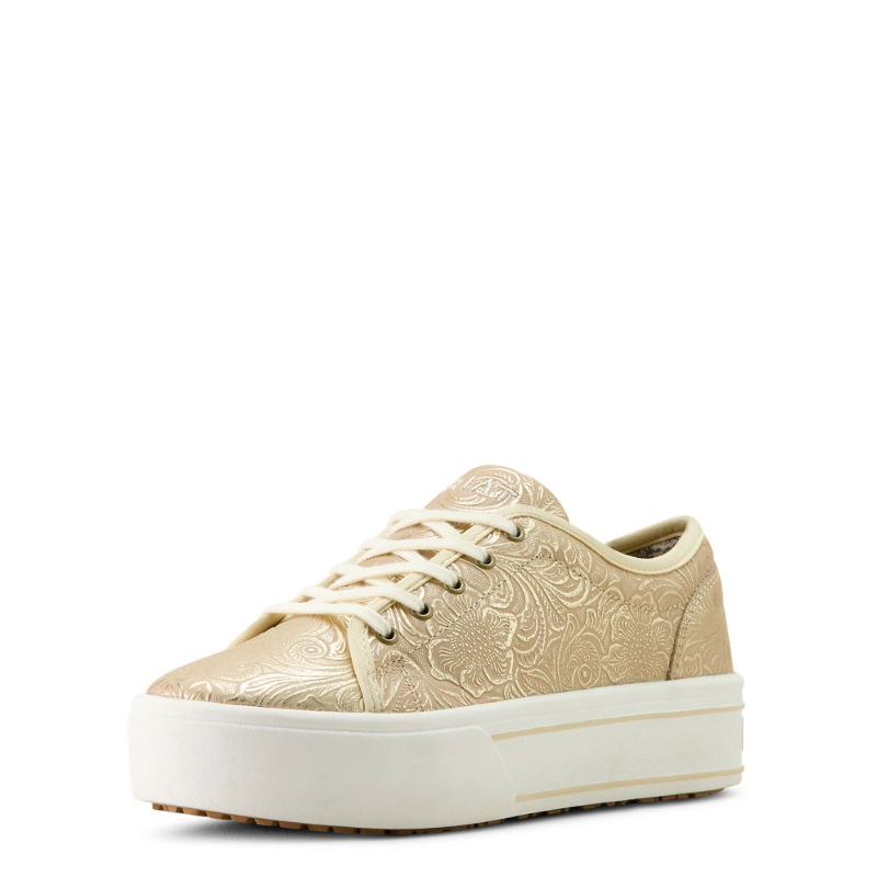 Ariat Ladies Skylar Floral Embossed Pearl White Platform Shoe 10063887