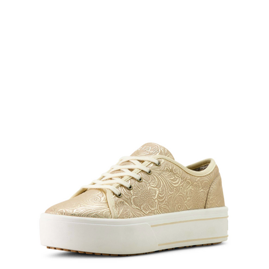 Ariat Ladies Skylar Floral Embossed Pearl White Platform Shoe 10063887