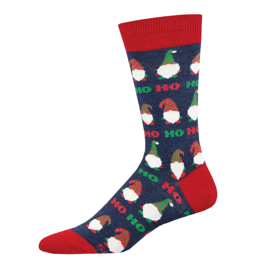SockSmith Men's Ho Ho Homies Navy Heather Crew Socks MNC3060-HNV
