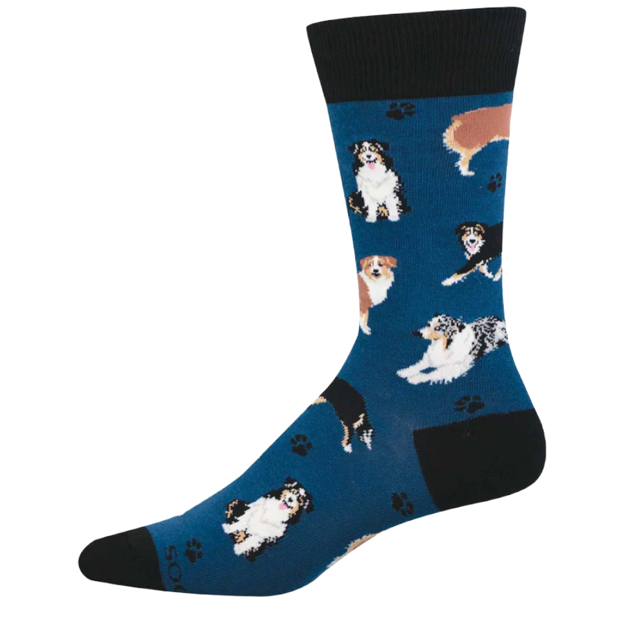 SockSmith Men's Aussies Blue Crew Socks MNC3613-BLU