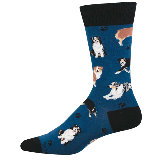 SockSmith Men's Aussies Blue Crew Socks MNC3613-BLU