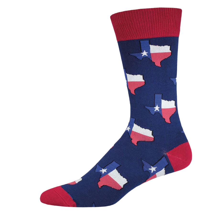 SockSmith Men's Texas Navy Crew Socks MNC535-NAV